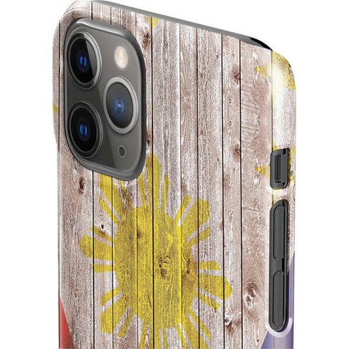 Philippines Flag Dark Wood iPhone 11 Pro Lite Case